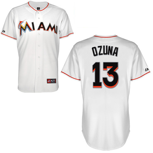 Marcell Ozuna #13 Youth Baseball Jersey-Miami Marlins Authentic Home White Cool Base MLB Jersey